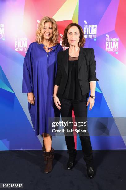 Paprika Steen and Sofie Grabol attend the European Premiere of "That Time Of Year" at the 62nd BFI London Film Festival on October 14, 2018 in...