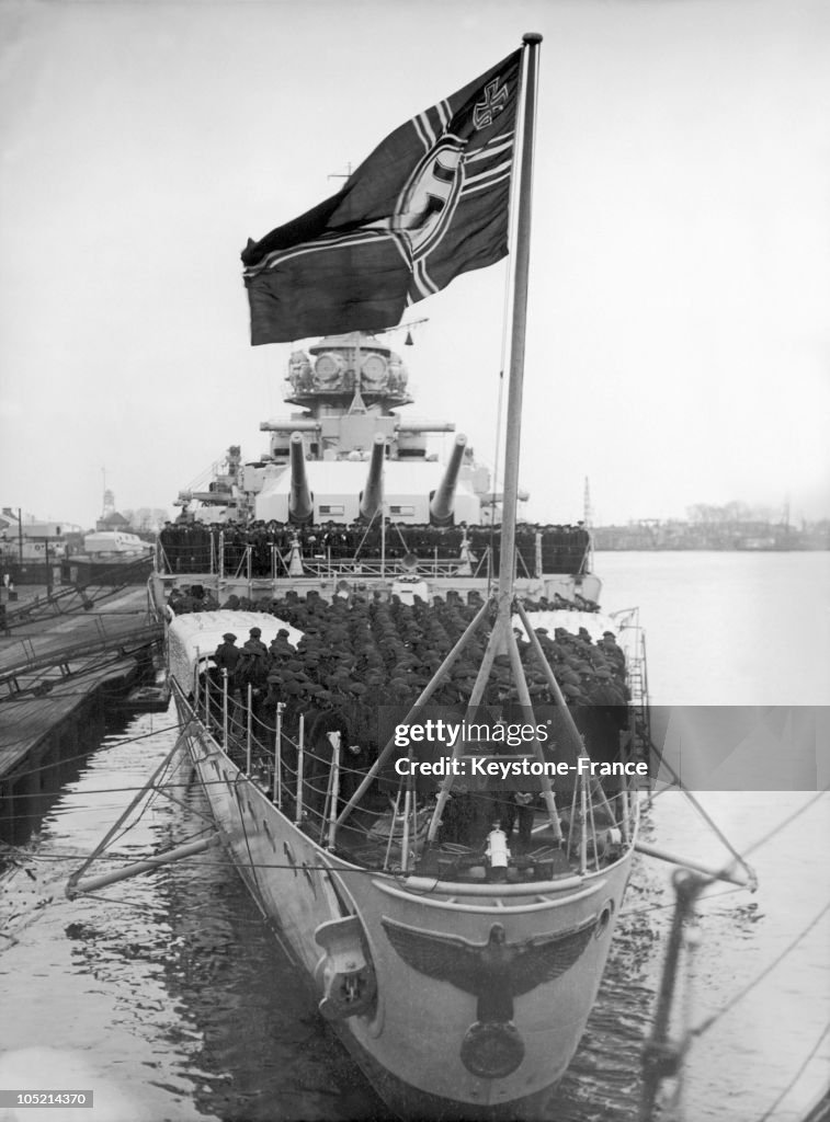 Launching Of The German Warship Admiral Graf Spee 1936