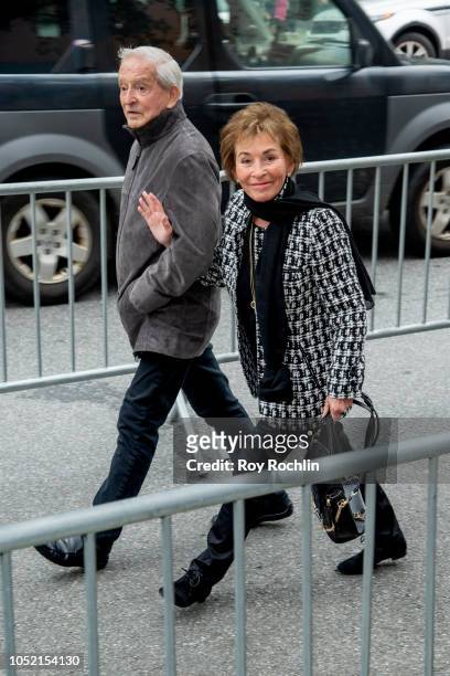 Judge Judy Sheindlin walks by the "Can You Ever Forgive Me?" New York premiere at SVA Theater on October 14, 2018 in New York City.