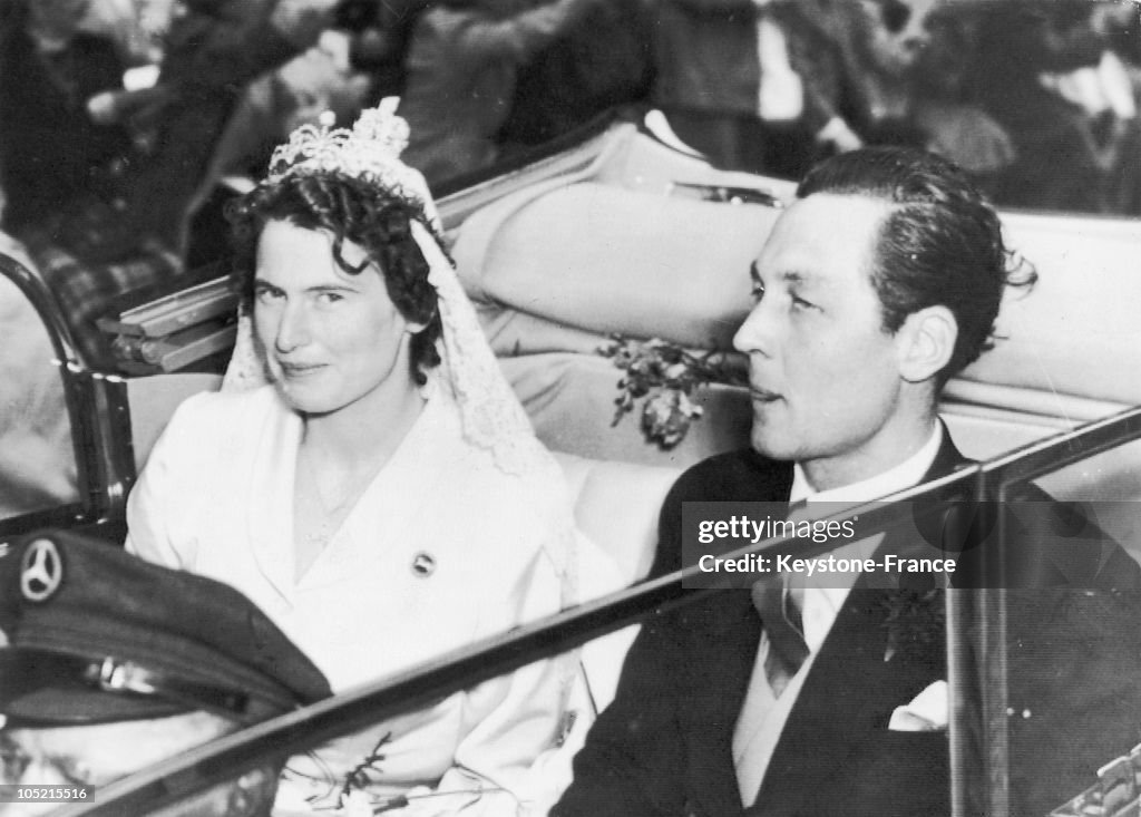 September 1951. Hanover. Wedding Of Prince Ernst August Of Hanover With Princess Ortrud Of Gluecksburg