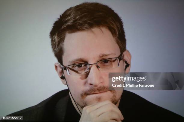 Edward Snowden speaks remotely WIRED25 Festival: WIRED Celebrates 25th Anniversary  Day 2 on October 14, 2018 in San Francisco, California.