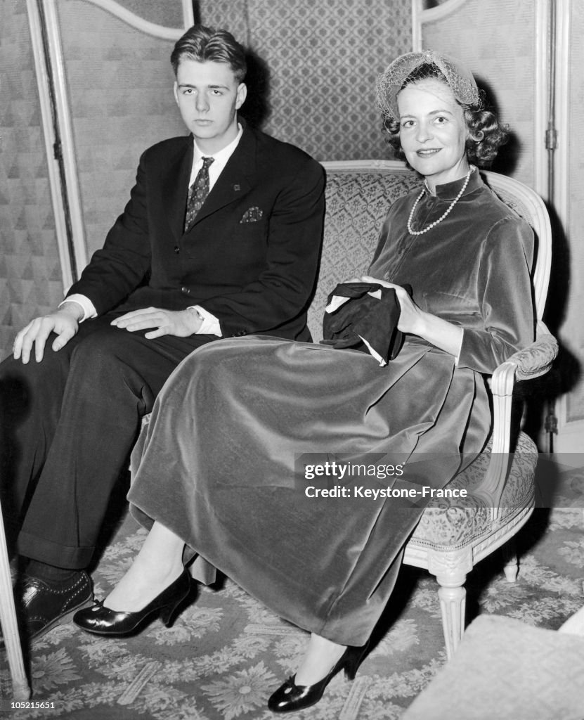 Crown Prince Leka Of Albania And His Mother Geraldine In 1957