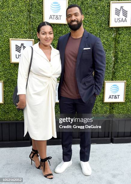 Actor Spencer Paysinger and Blair Paysinger arrive at The CW Network's Fall Launch Event at Warner Bros. Studios on October 14, 2018 in Burbank,...