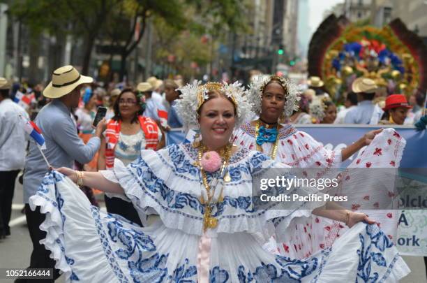 The 54th Hispanic Day Parade marches up Fifth Avenue. Thousands of Hispanic New Yorkers participated and viewed the colorful Cultural Parade in...