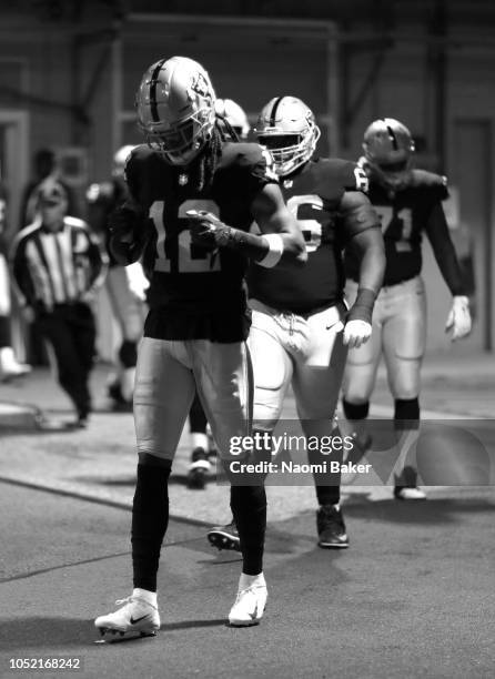 Martavis Bryant of Oakland Raiders walks through the tunnel ahead of the NFL International series match between Seattle Seahawks and Oakland Raiders...