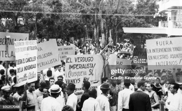 Violent Demonstrations In Santo Domingo Around 1965.