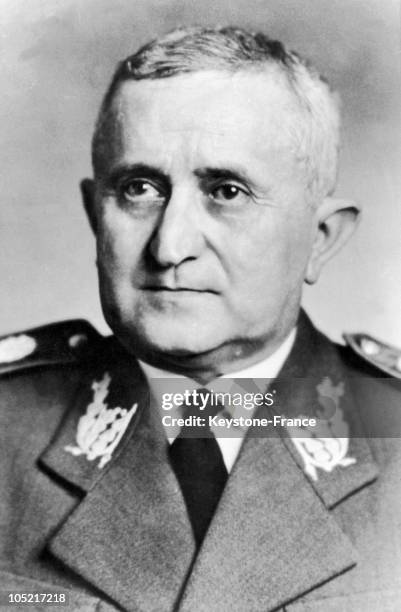 On November 20 Portrait Of General Eurico Gaspar Dutra From The Social Democratic Party, Then Candidate At The Presidential Elections. He Would Be...