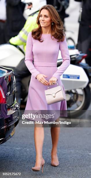 Catherine, Duchess of Cambridge attends the Global Ministerial Mental Health Summit at London County Hall on October 9, 2018 in London, England.