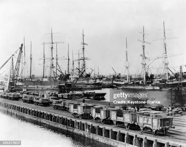 Boats In The Del Callao Harbour In Lima, Peru, Around 1920-1929.