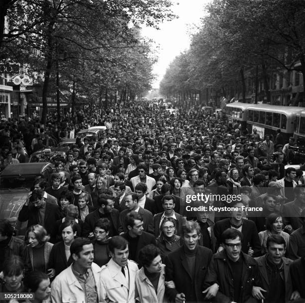On May 17 Demonstrating Students In Paris Left From The Latin Quarter And Headed For Boulogne-Billancourt In Order To Convince Workers From The...