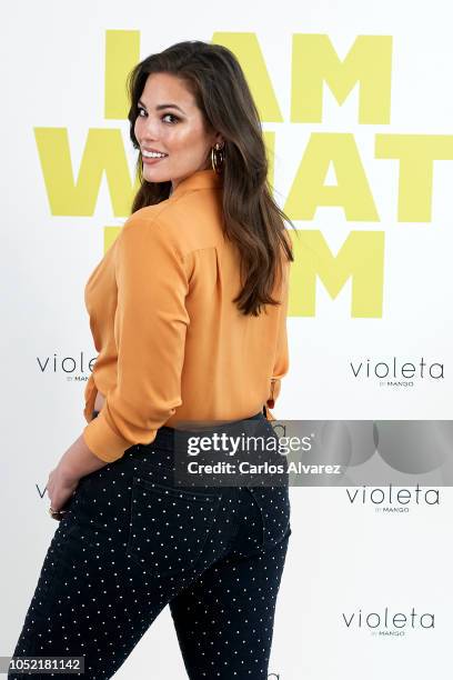 Model Ashley Graham presents 'Violeta By Mango' new campaign at the ABD Museum on October 15, 2018 in Madrid, Spain.