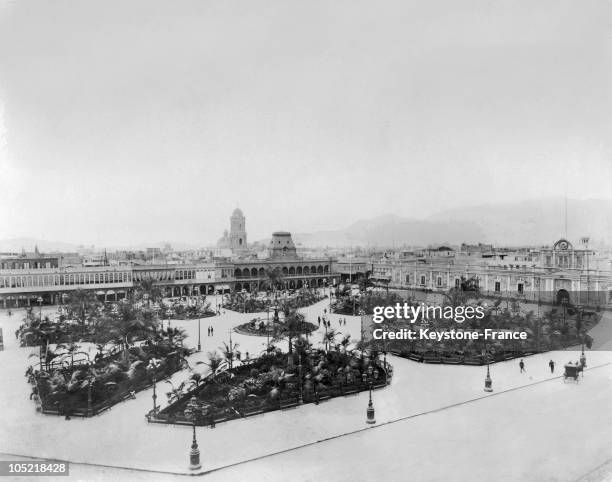 General View Of The Plaza Mayor In Lima, Around The 1920'S.