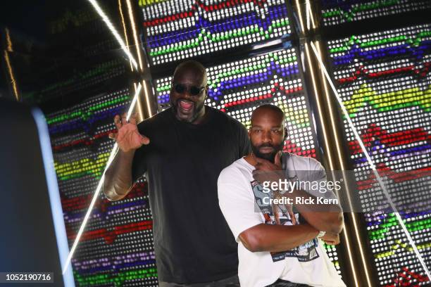American Express Surprises Music Fans with Shaquille O'Neal and NBA on TNT analyst Baron Davis at the American Express Experience at Austin City...