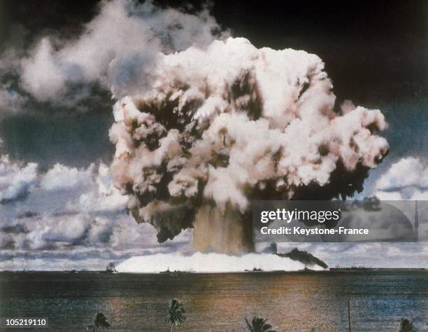 The American Army Proceeded With Test Atomic Bomb Explosions Above The Bikini Atoll Near The Marshall Islands In The Pacific Between July And August...