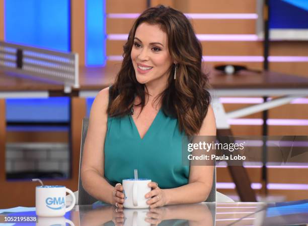 Alyssa Milano is a guest on "GMA DAY," airing Monday, October 15, 2018 on Walt Disney Television via Getty Images. ALYSSA MILANO