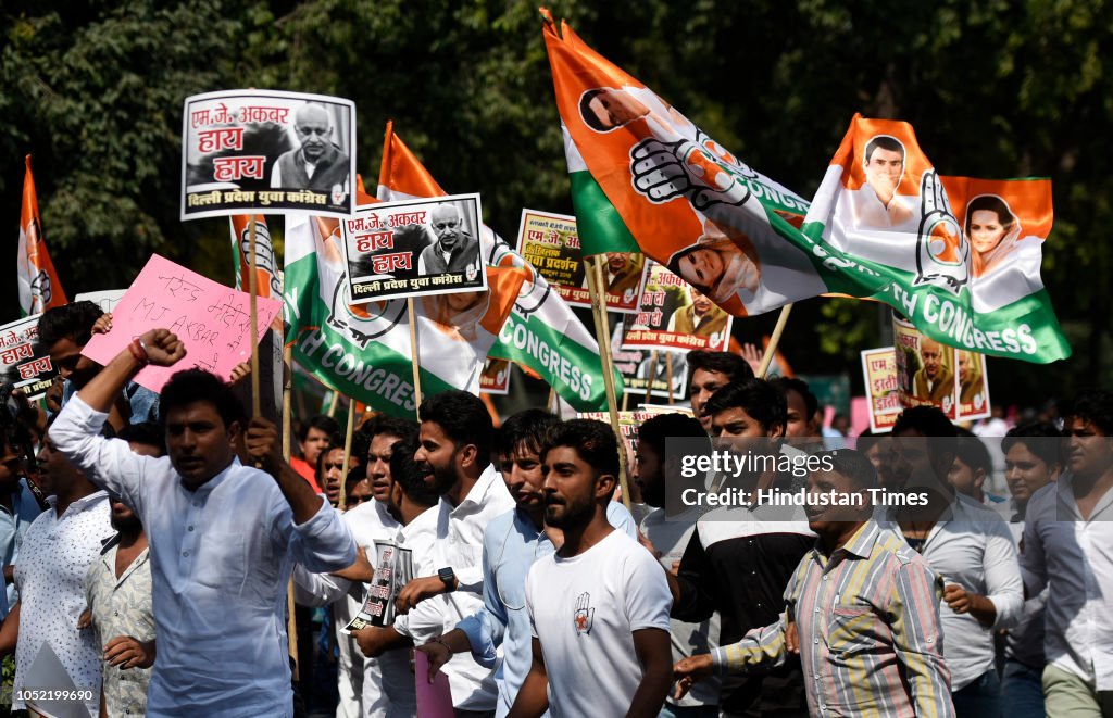 Youth Congress Protests Against MoS For External Affairs MJ Akbar Over Harassment Allegations