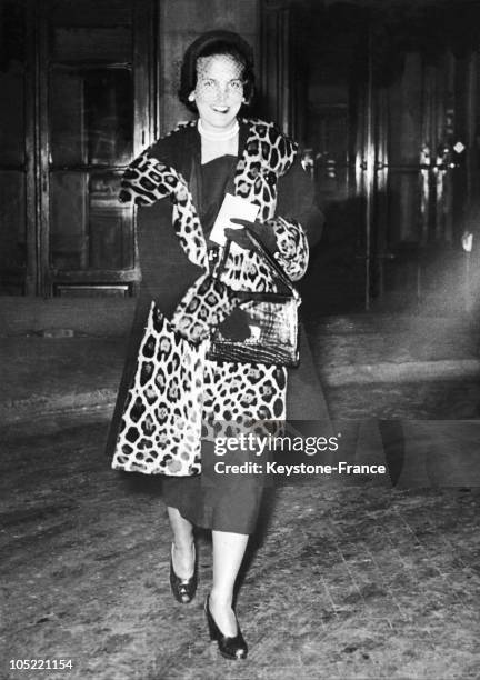 Princess Liliane De Rethy, The Wife Of King Leopold Iii Of Belgium, On A Trip In Paris On February 9, 1949.