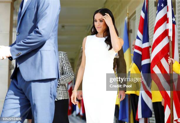 Meghan, Duchess of Sussex and Her Excellency Lady Lynne Cosgrove attend a Welcome Event at Admiralty House on October 16, 2018 in Sydney, Australia....