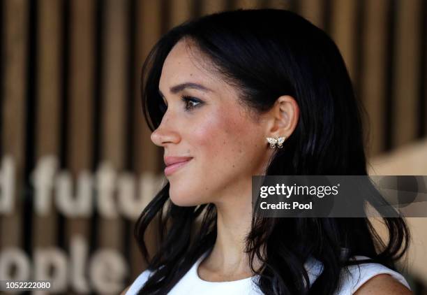 Meghan, Duchess of Sussex attends a ceremony at Taronga Zoo on October 16, 2018 in Sydney, Australia. The Duke and Duchess of Sussex are on their...