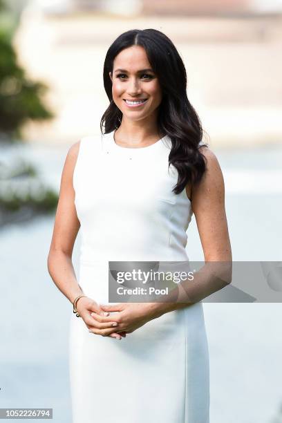 Meghan, Duchess of Sussex visits Admiralty House on October 16, 2018 in Sydney, Australia. The Duke and Duchess of Sussex are on their official...