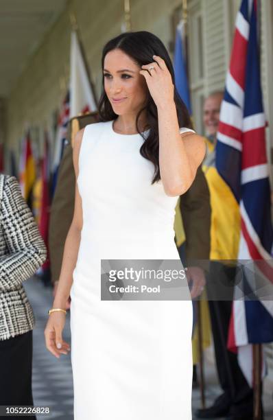 Meghan, Duchess of Sussex visits Admiralty House on October 16, 2018 in Sydney, Australia. The Duke and Duchess of Sussex are on their official...