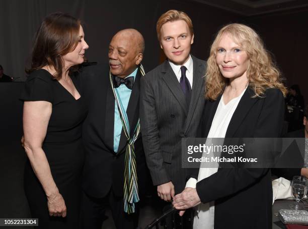 Kathleen Kennedy, Quincy Jones, Ronan Farrow and Mia Farrow attend ELLE's 25th Annual Women In Hollywood Celebration presented by L'Oreal Paris,...
