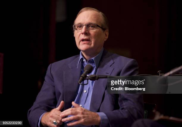 Paul Allen, co-founder of Microsoft Corp., speaks during a Bloomberg BusinessWeek "Captains of Industry" event in New York, U.S., on Sunday, April...