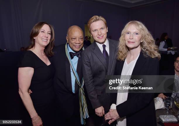 Kathleen Kennedy, Quincy Jones, Ronan Farrow and Mia Farrow attend ELLE's 25th Annual Women In Hollywood Celebration presented by L'Oreal Paris,...