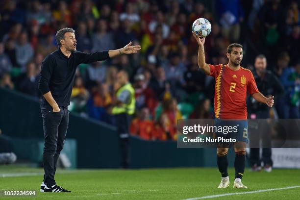Luis Enrique head coach of Spain in action during the UEFA Nations League A football match between Spain and England at Benito Villamarin Stadium in...