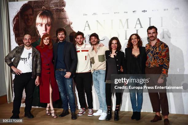 Actors Mario Tardon, Natalia de Molina, Daniel Grao, director Jota Linares, Ignacio Mateo, Natalia Mateo, Beatriz Bodegas and Borja Luna attend...