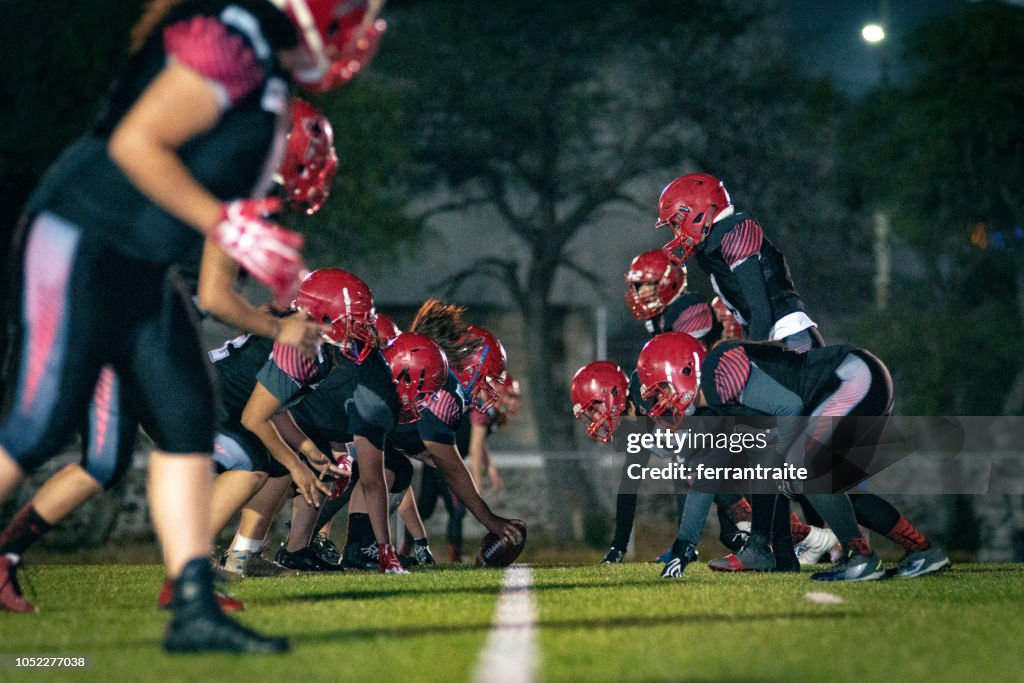 Female American Football Team Training