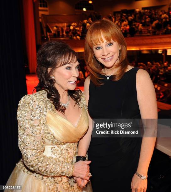 Honooree Loretta Lynn and Reba McEntire during the GRAMMY Salute to Country Music Honoring Loretta Lynn presented by Mastercard and hosted by The...