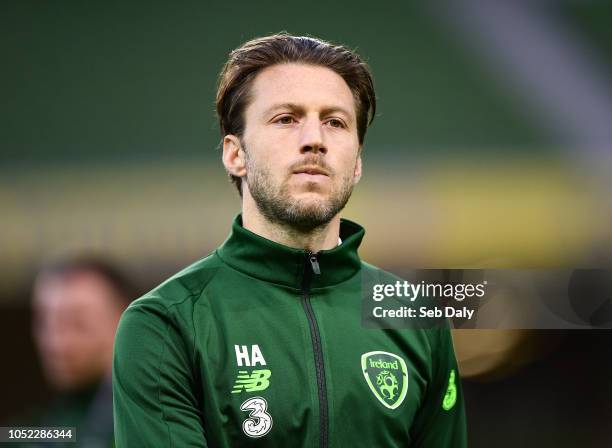 Dublin , Ireland - 16 October 2018; Harry Arter of Republic of Ireland prior to the UEFA Nations League B group four match between Republic of...