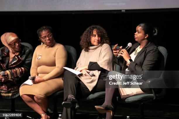 Shante Needham, Ameena Matthews, Andrea Ritchie, and Kim Foxx attend Say Her Name: The Life and Death of Sandra Bland Preview and Panel at The...