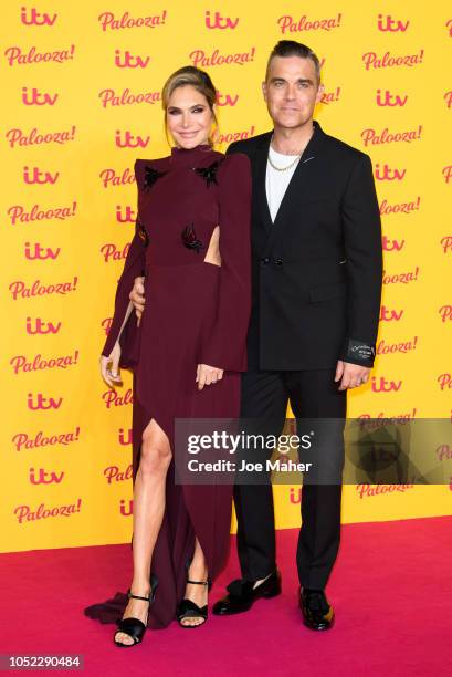 Ayda Field and Robbie Williams attend the ITV Palooza! held at The Royal Festival Hall on October 16, 2018 in London, England.