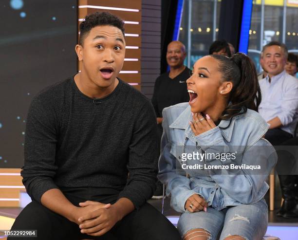 Tinashe and Brandon Armstrong are guests on "Good Morning America," on Tuesday, October 16, 2018 on Walt Disney Television via Getty Images. BRANDON...