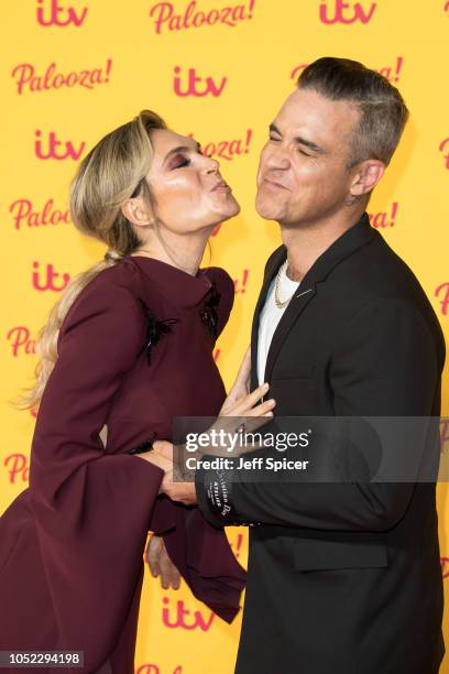 Ayda Williams and Robbie Williams attend the ITV Palooza! held at The Royal Festival Hall on October 16, 2018 in London, England.