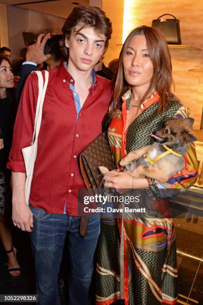 Sascha Bailey and Mimi Nishikawa attend the FENDI MANIA Collection Launch on October 16, 2018 in London, England.