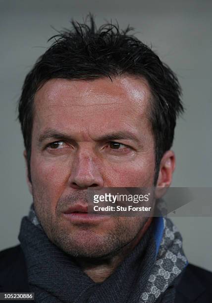 Bulgaria coach Lothar Matthaus looks on before the EURO 2012 Group G Qualifier between Wales and Bulgaria at Cardiff City Stadium on October 8, 2010...