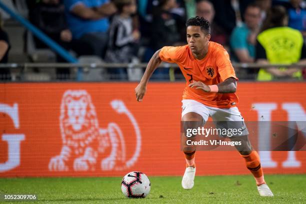 Justin Kluivert of Netherlands u21 during the EURO U21 2019 qualifying match between The Netherlands U21 and Ukraine U21 at the Vijverberg stadium on...