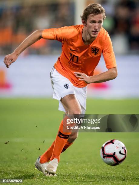 Michel Vlap of Netherlands u21 during the EURO U21 2019 qualifying match between The Netherlands U21 and Ukraine U21 at the Vijverberg stadium on...