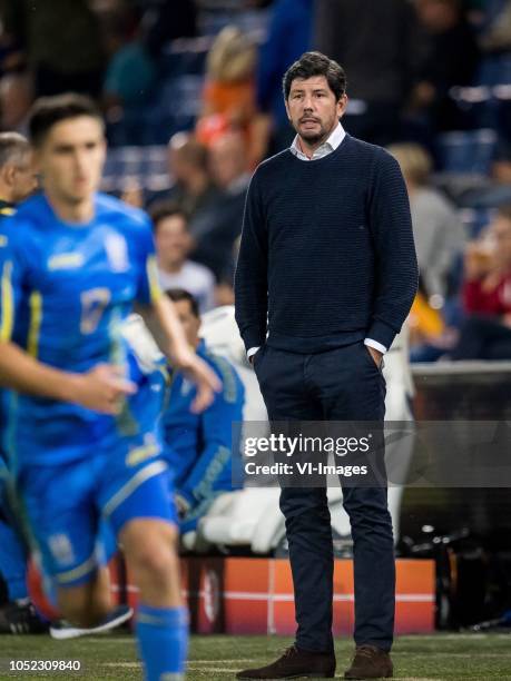 Trainer coach Erwin van de Looi of Netherlands u21 during the EURO U21 2019 qualifying match between The Netherlands U21 and Ukraine U21 at the...