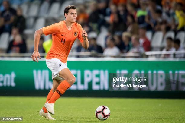 Justin Hoogma of Netherlands u21 during the EURO U21 2019 qualifying match between The Netherlands U21 and Ukraine U21 at the Vijverberg stadium on...