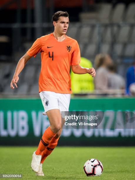 Justin Hoogma of Netherlands u21 during the EURO U21 2019 qualifying match between The Netherlands U21 and Ukraine U21 at the Vijverberg stadium on...