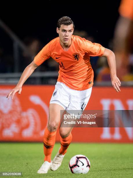 Justin Hoogma of Netherlands u21 during the EURO U21 2019 qualifying match between The Netherlands U21 and Ukraine U21 at the Vijverberg stadium on...
