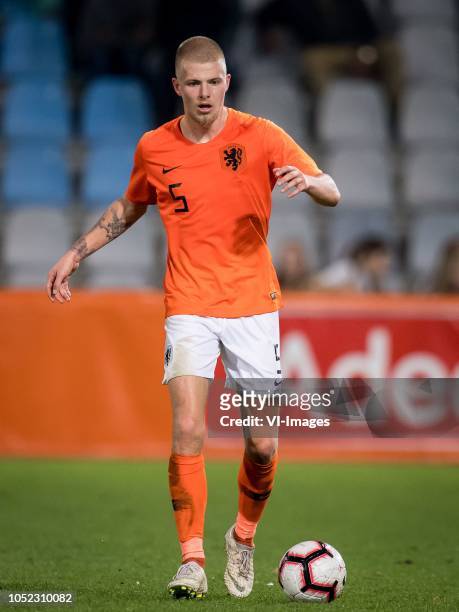 Rick van Drongelen of Netherlands u21 during the EURO U21 2019 qualifying match between The Netherlands U21 and Ukraine U21 at the Vijverberg stadium...