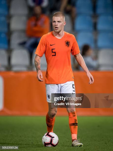 Rick van Drongelen of Netherlands u21 during the EURO U21 2019 qualifying match between The Netherlands U21 and Ukraine U21 at the Vijverberg stadium...