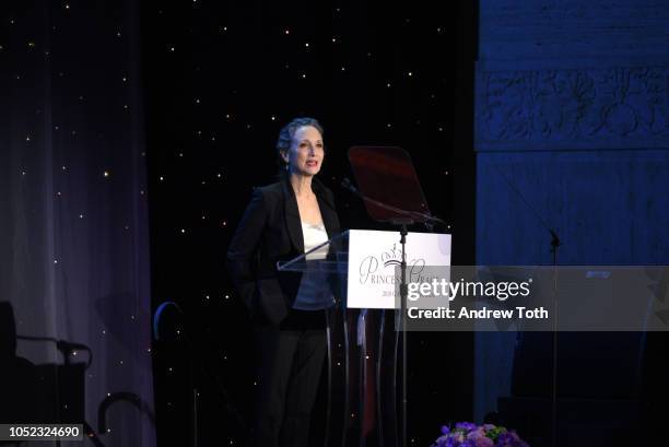 Bebe Neuwirth speaks on stage during the 2018 Princess Grace Awards Gala at Cipriani 25 Broadway on October 16, 2018 in New York City.