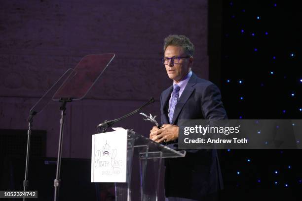 Honoree Tim Daly speaks on stage during the 2018 Princess Grace Awards Gala at Cipriani 25 Broadway on October 16, 2018 in New York City.