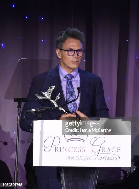 Honoree Tim Daly speaks on stage during the 2018 Princess Grace Awards Gala at Cipriani 25 Broadway on October 16, 2018 in New York City.